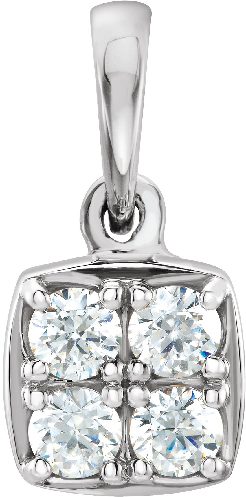 14K White 1/4 CTW Natural Diamond Pendant