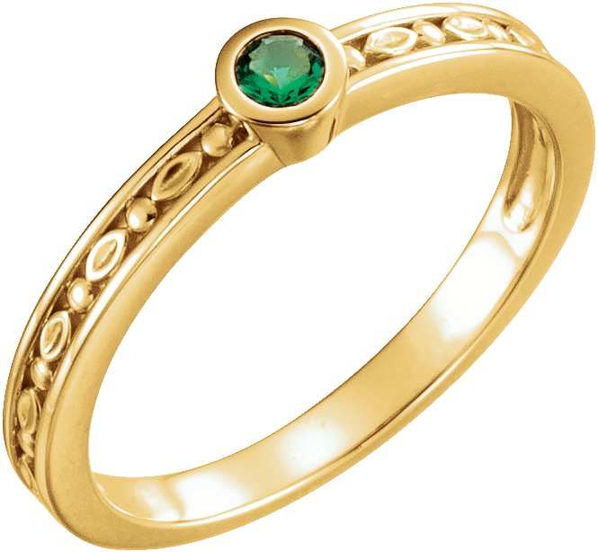 14K Yellow Emerald Family Stackable Ring Ref 16232264