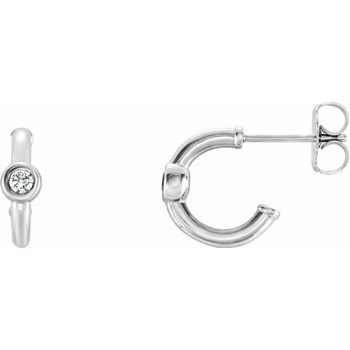 Platinum .125 CTW Diamond Hoop Earrings Ref. 12610205