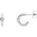 14K White 1/8 CTW  Natural Diamond Huggie Hoop Earrings