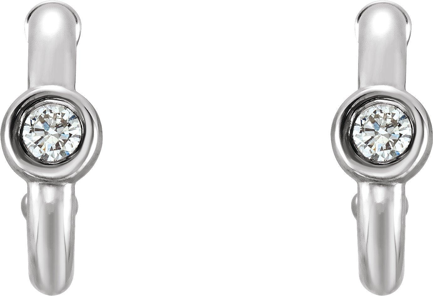 14K White 1/5 CTW Diamond Huggie Earrings