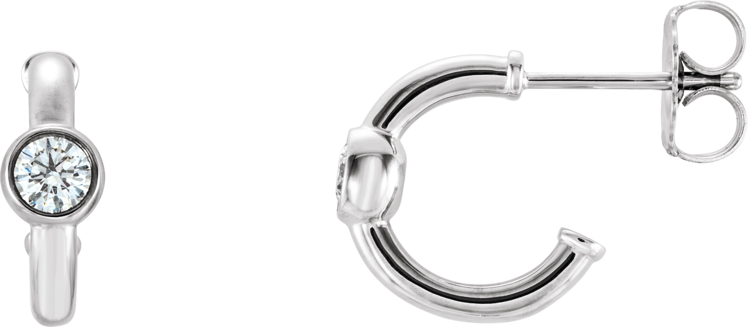 14K White .25 CTW Diamond Hoop Earrings Ref. 12610206