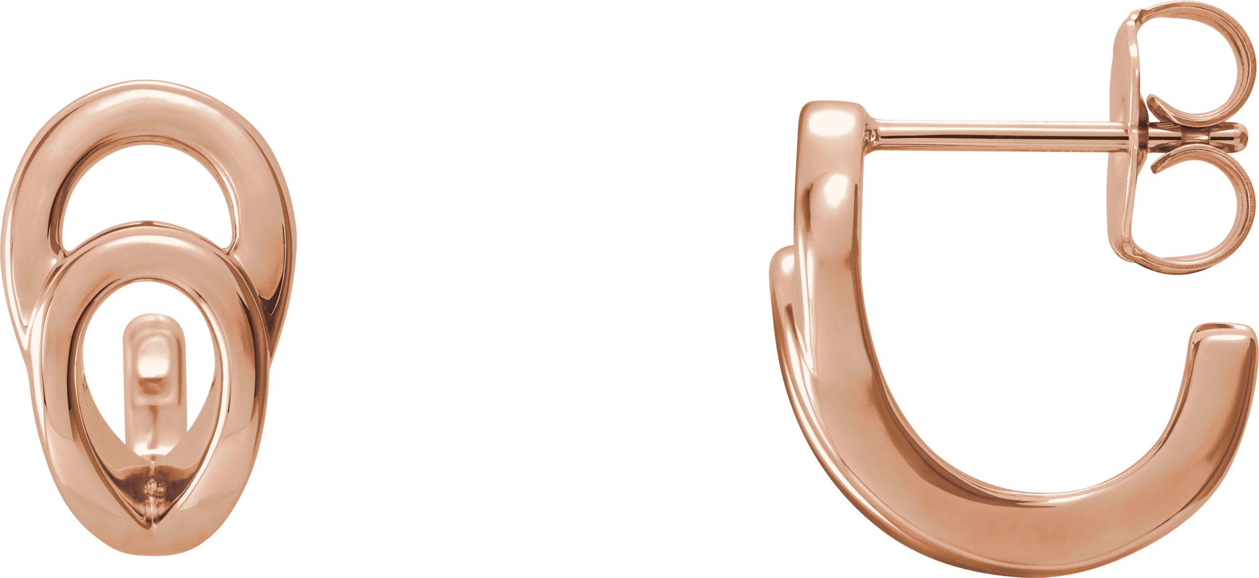 Geometric J-Hoop Earrings