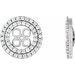 14K White 9/10 CTW Natural Diamond Earring Jackets for 8 mm Pearl Stud Earrings