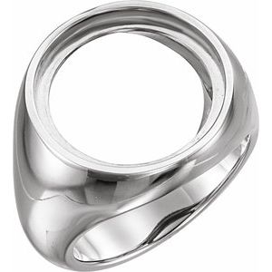 Sterling Silver Coin Frame Bezel Ring Mounting for 17.9 mm Coin