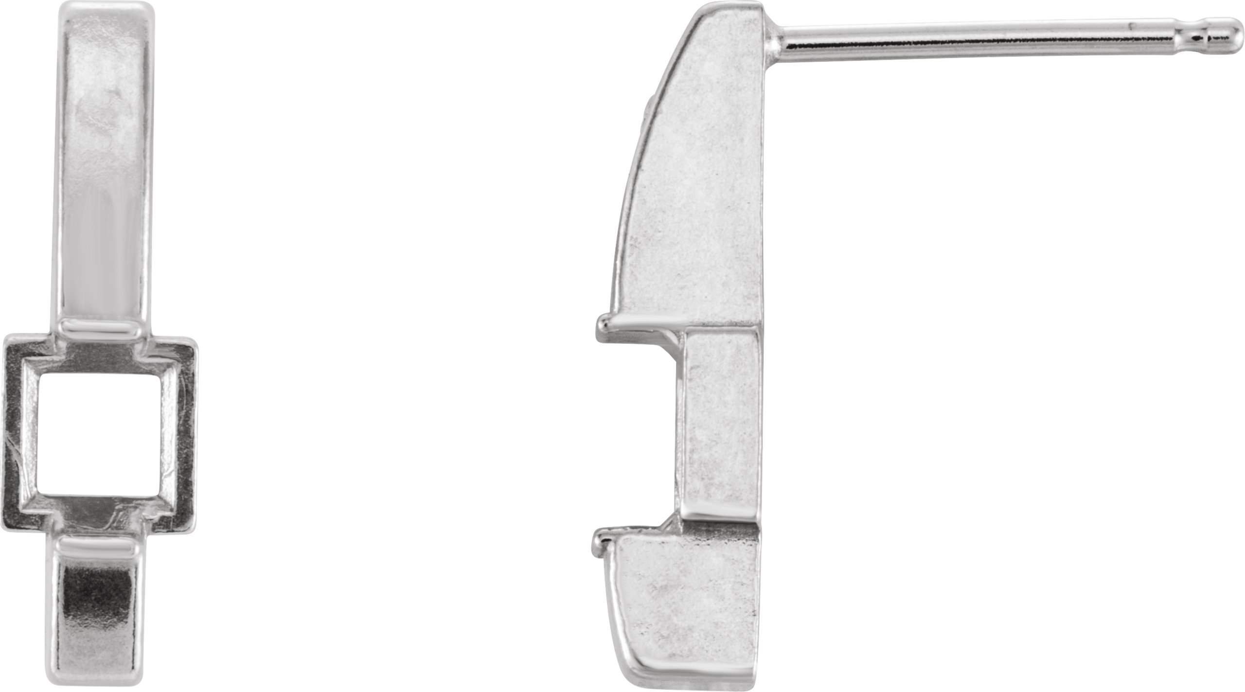 Square Channel-Set Bar Earrings