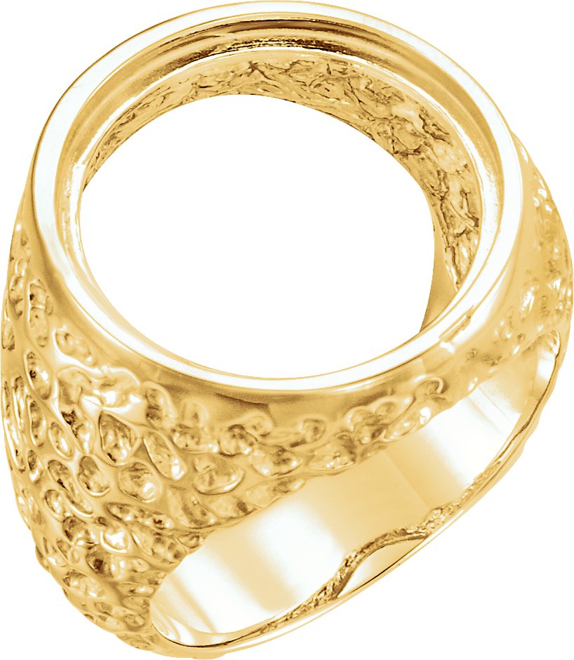 Gold nugget coin on sale ring