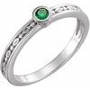 14K White Emerald Family Stackable Ring Ref 16267403