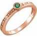 14K Rose Natural Emerald Family Stackable Ring