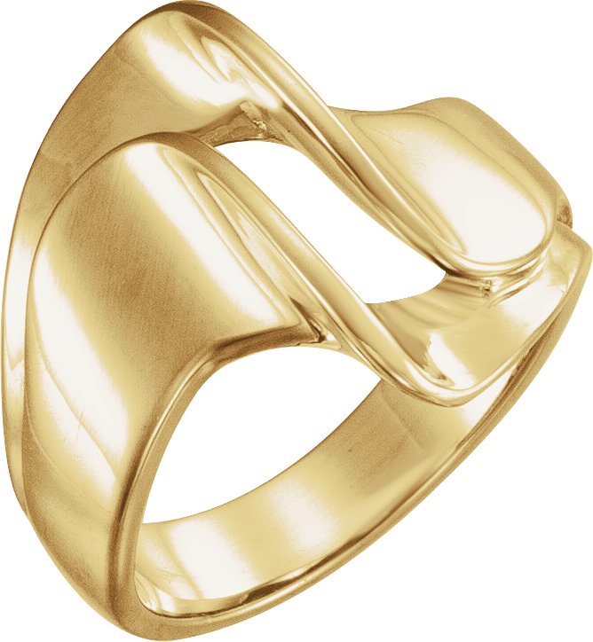 14K Yellow 18 mm Freeform Remount Ring