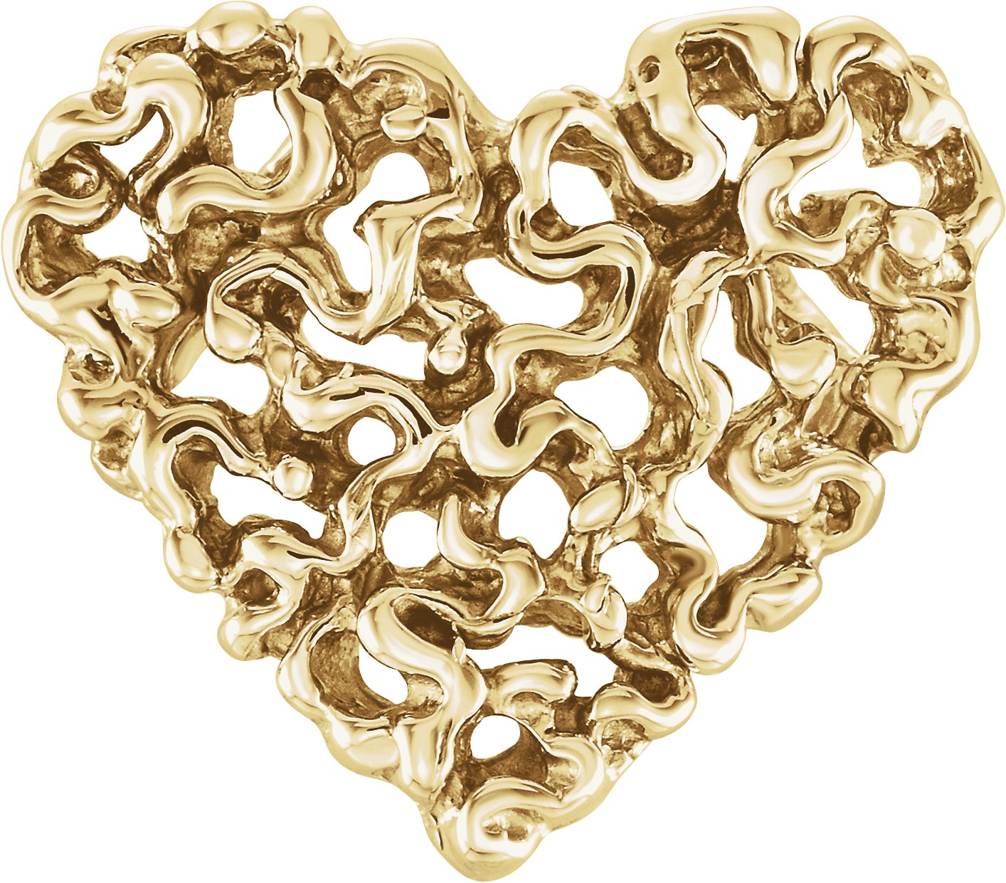 14K Yellow Heart Pendant