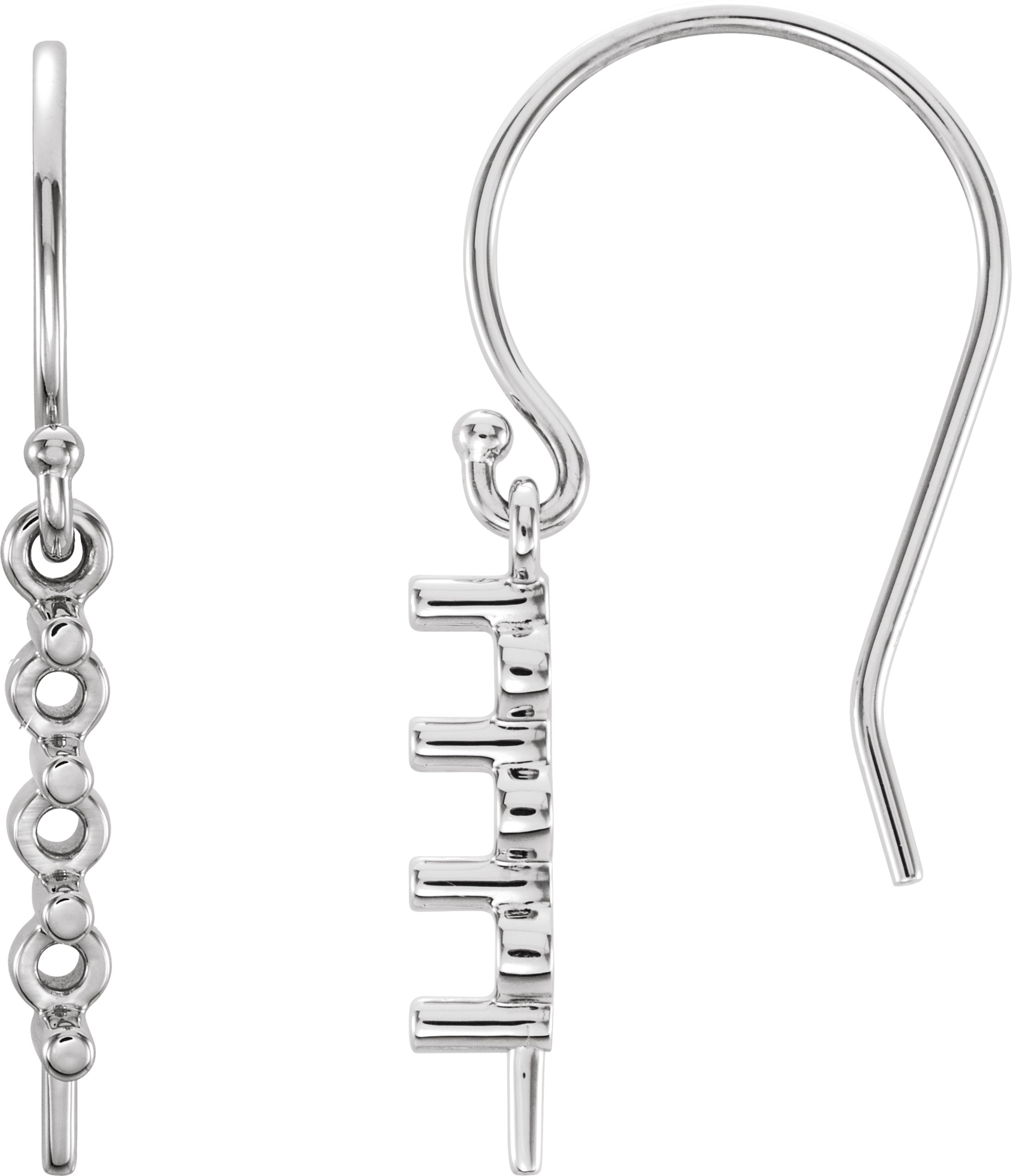 Accented Pearl Bar Earrings