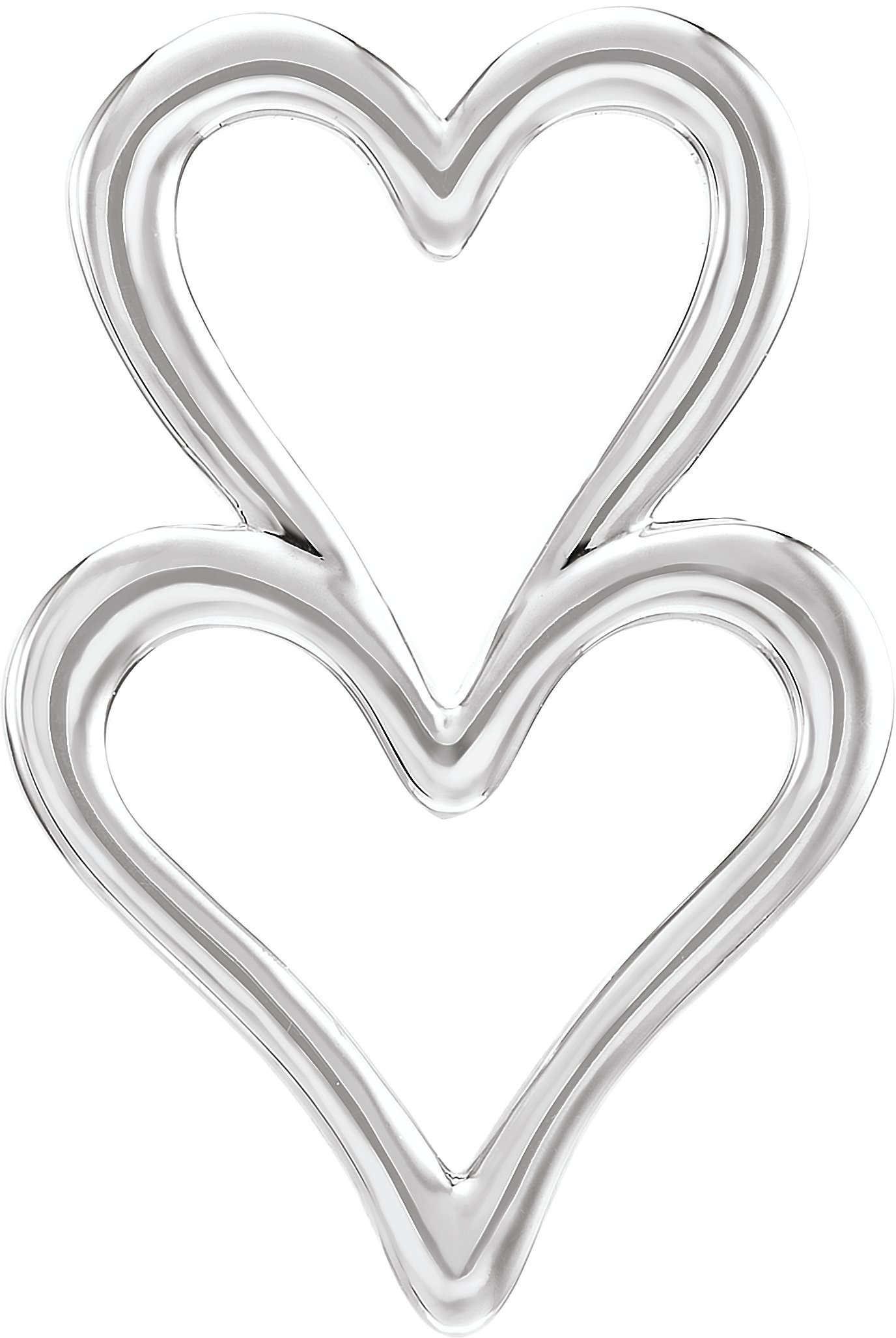 Sterling Silver Double Heart Slide Pendant