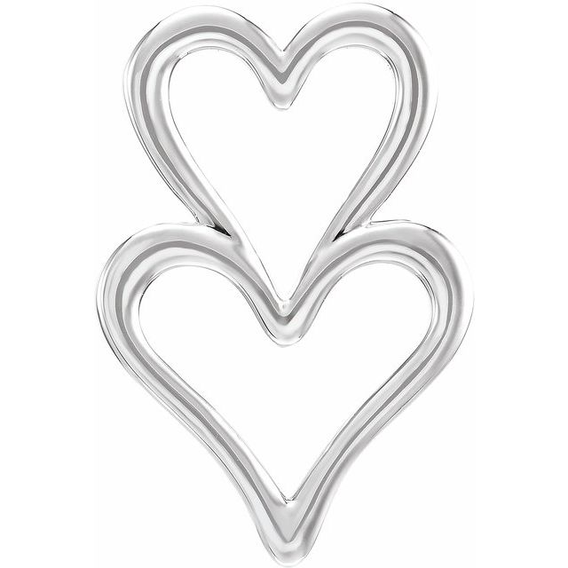 Sterling Silver Double Heart Slide Pendant