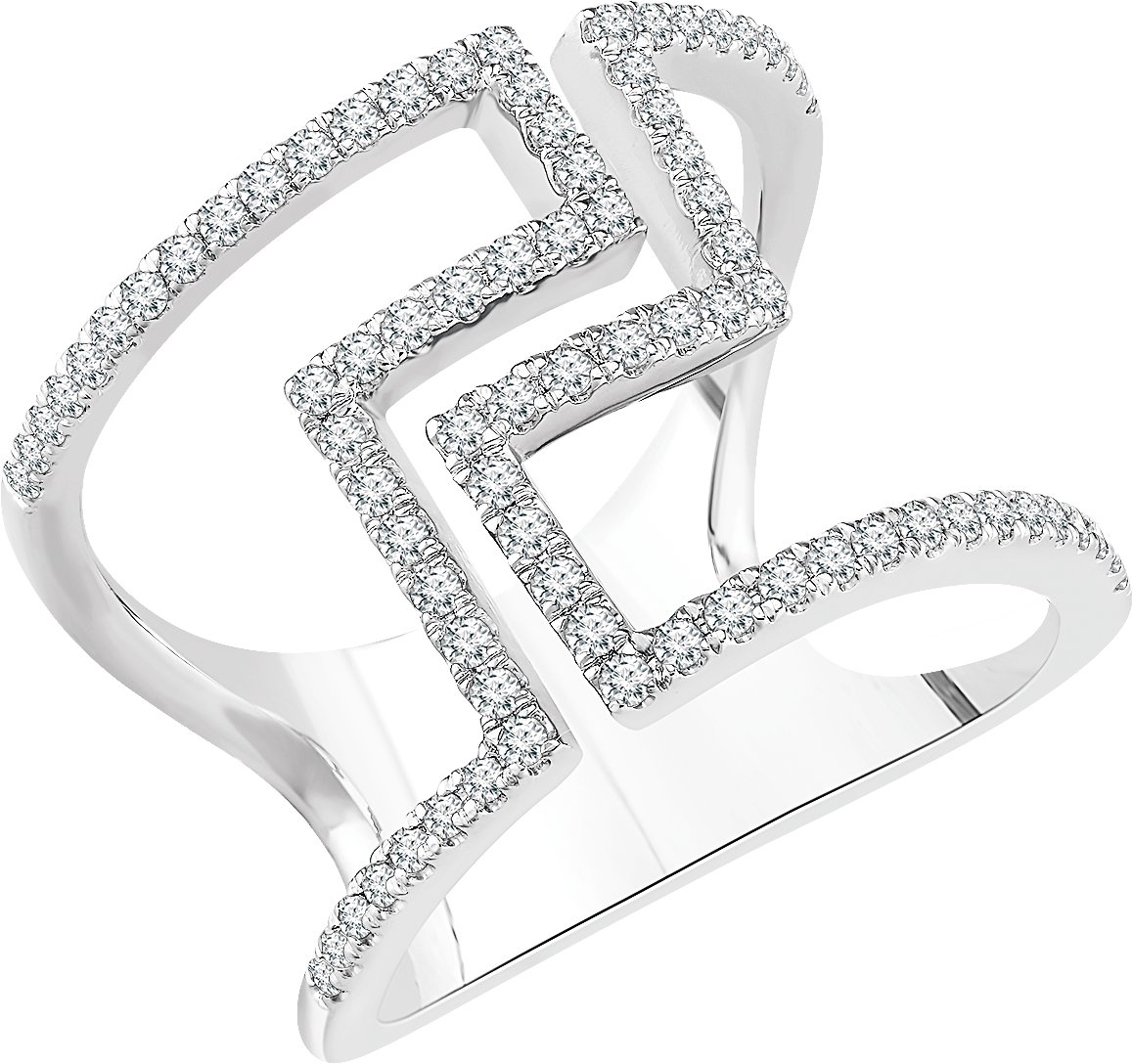 14K White 1/2 CTW Diamond Negative Space Ring