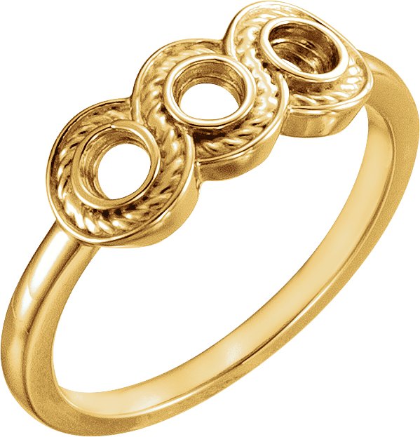 Three-Stone Bezel-Set Ring