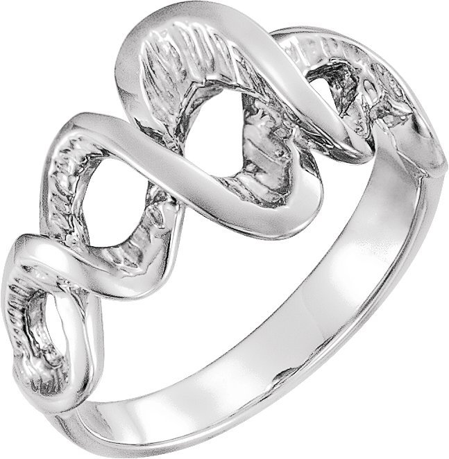 14K White Freeform Ring