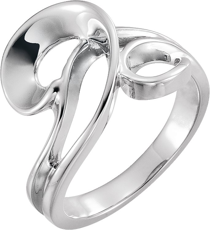 14K White Freeform Ring