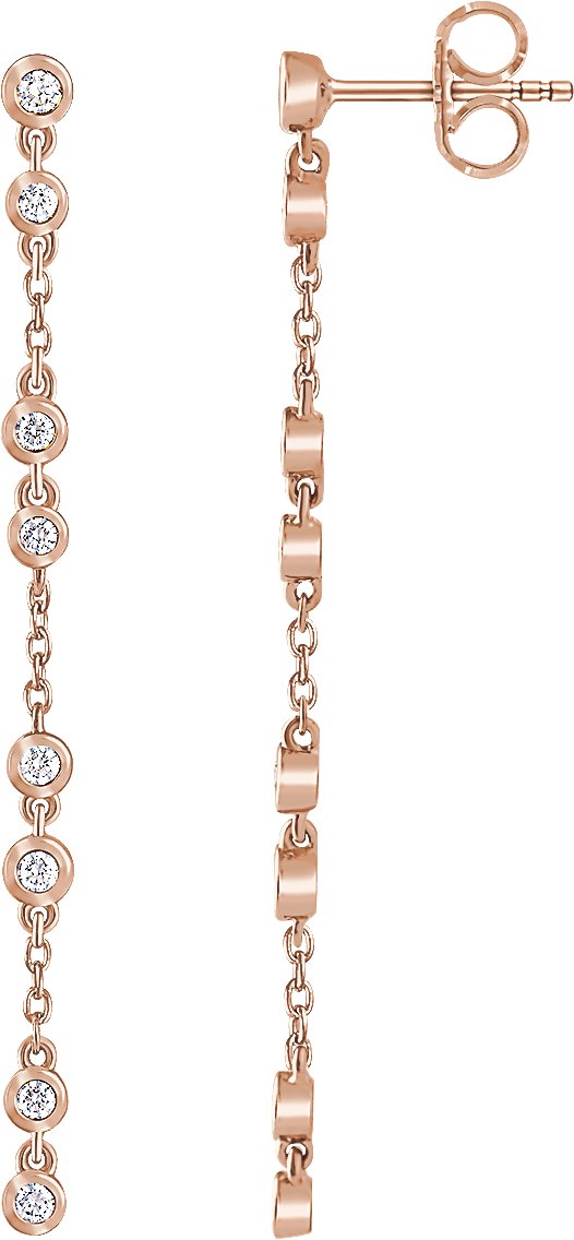 14K Rose 1/3 CTW Diamond Chain Earrings