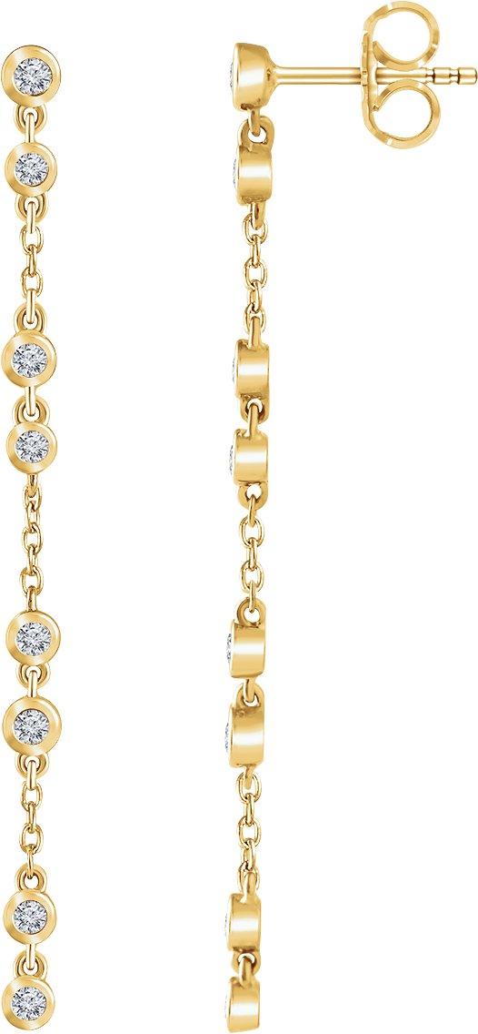14K Yellow 1/3 CTW Natural Diamond Chain Earrings