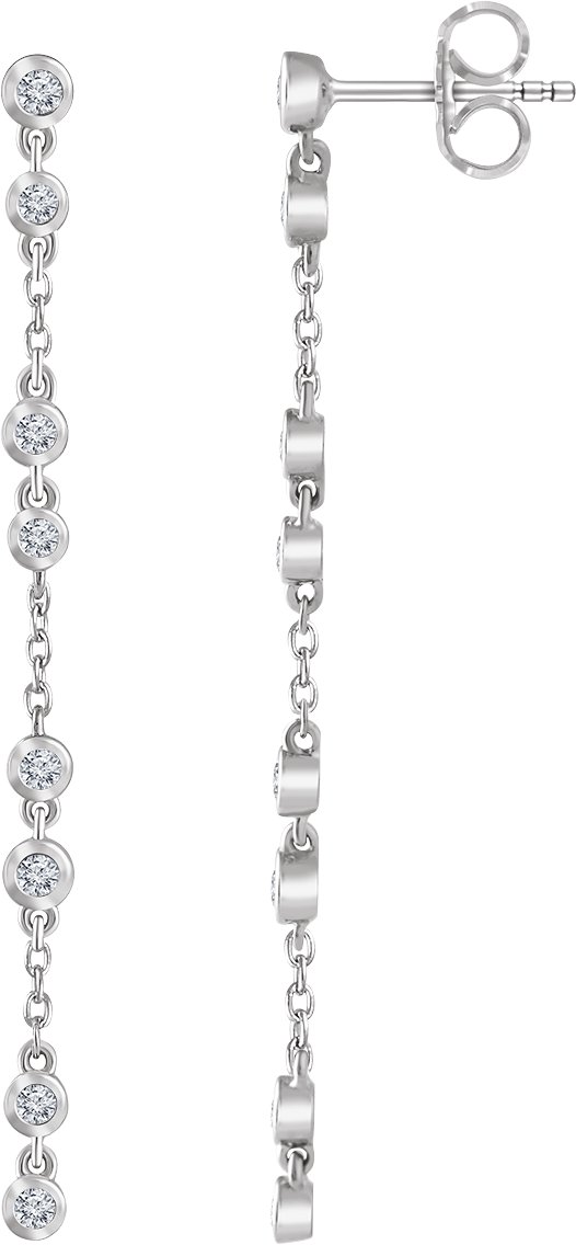 14K White 1/3 CTW Natural Diamond Chain Earrings