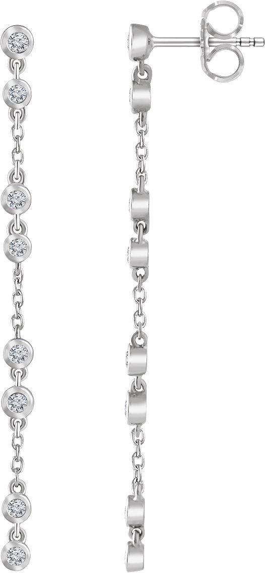 14K White 1/3 CTW Diamond Chain Earrings