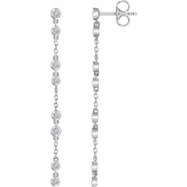 14K White 1/3 CTW Diamond Chain Earrings