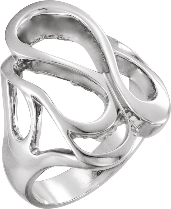 14K White Freeform Ring