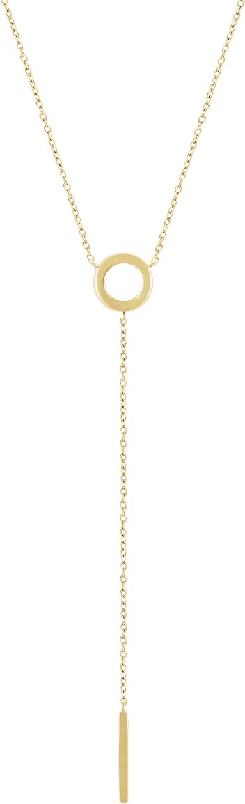 14K Yellow Circle & Bar 16-18