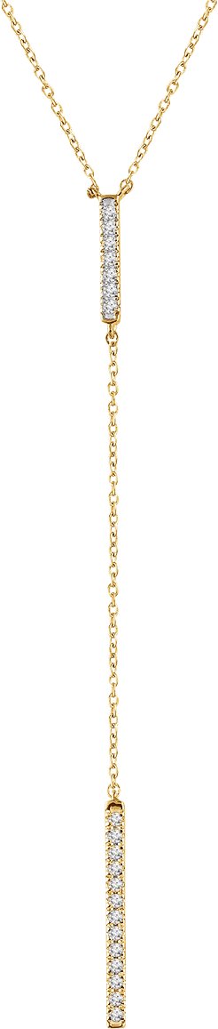 14K Yellow 1/5 CTW Diamond Bar Y 16-18 Necklace