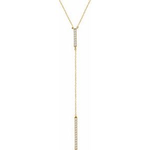 14K Yellow  1/5 CTW Natural Diamond Bar Y 16-18" Necklace