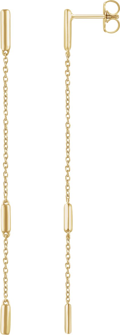 14K Yellow Bar Chain Earrings Ref. 12654621