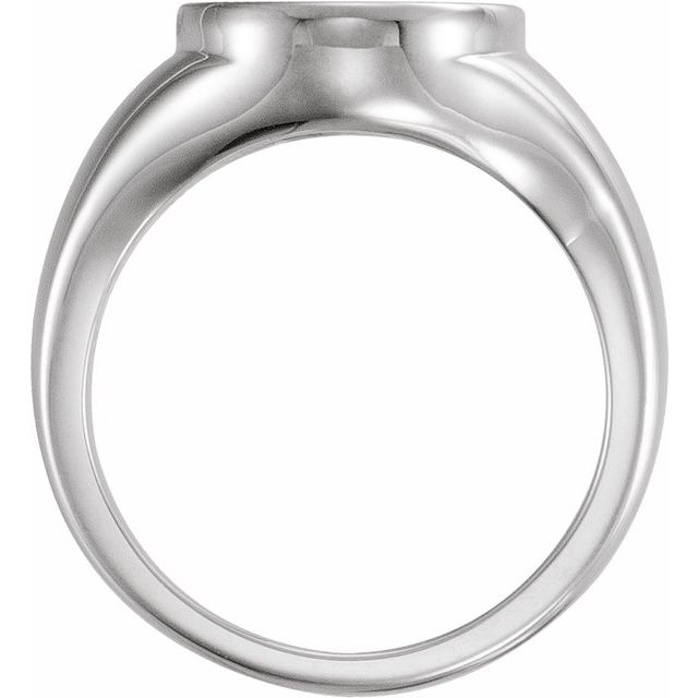 14K White 8x6 mm Oval Bezel-Set Ring Mounting