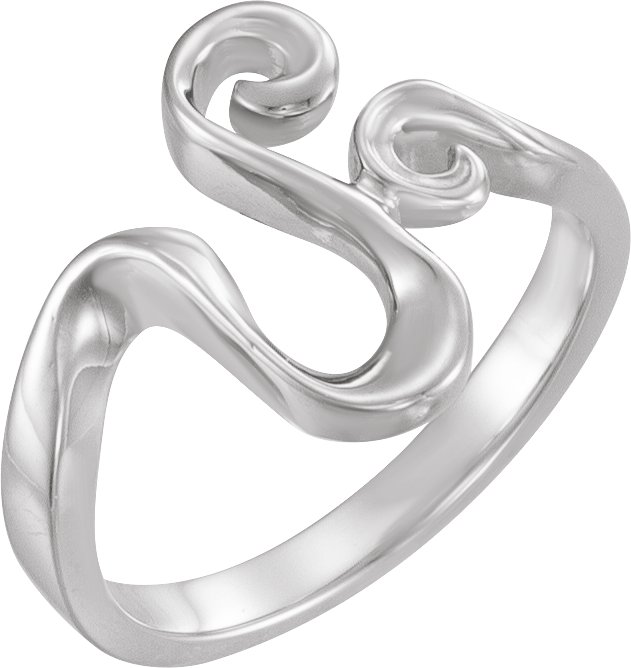 14K White Freeform Ring