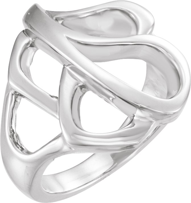 14K White Freeform Ring