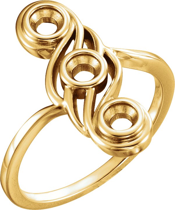 Three-Stone Bezel-Set Ring