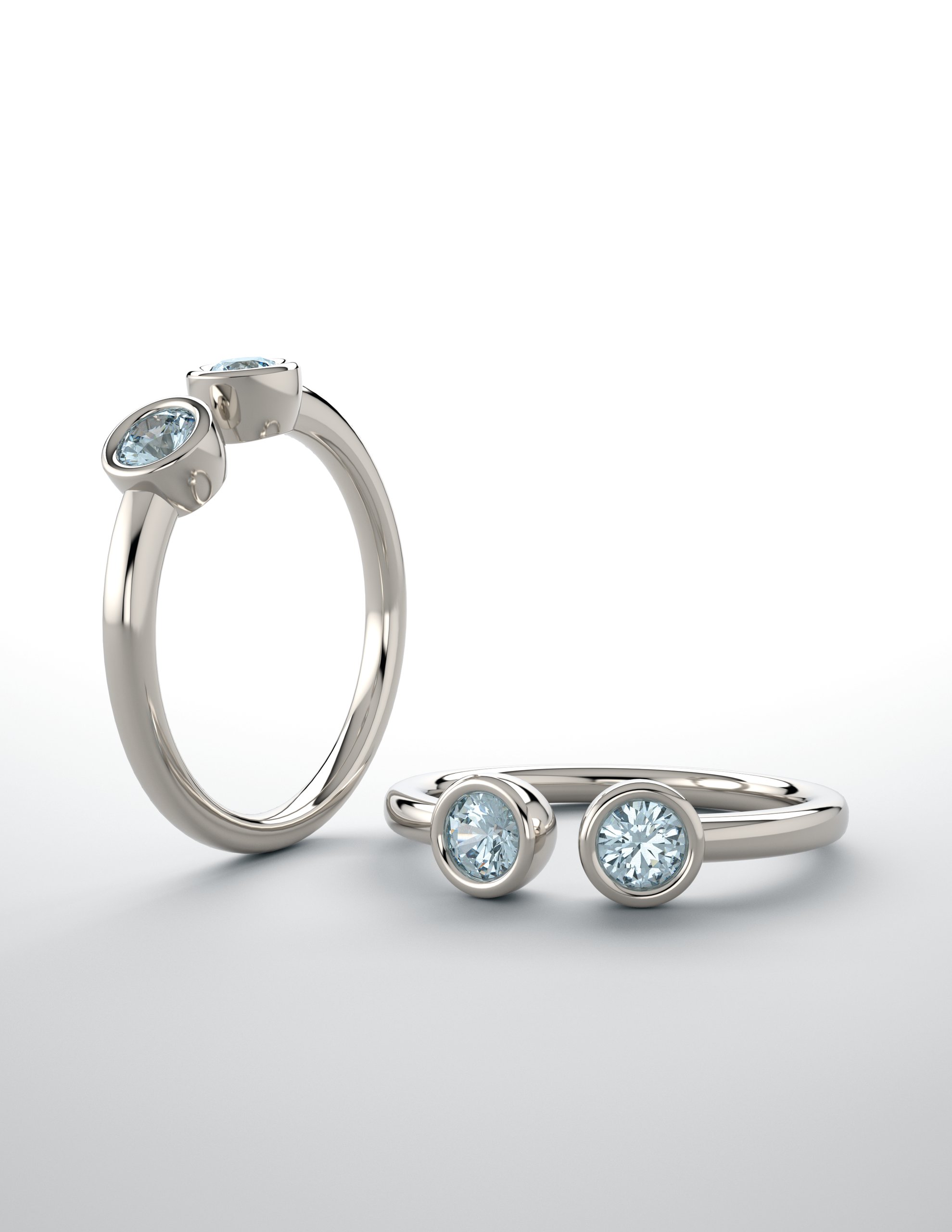 Two-Stone Bezel Set Ring
