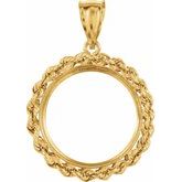 19x1.1 mm Tab Back Rope Coin Frame Pendant