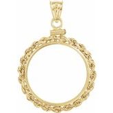 22x1.8 mm Screw-Top Rope Coin Frame Pendant