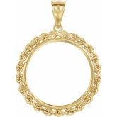 22.5x1.4 mm Tab Back Rope Coin Frame Pendant 