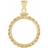 21.5x1.5 mm Screw-Top Rope Coin Frame Pendant