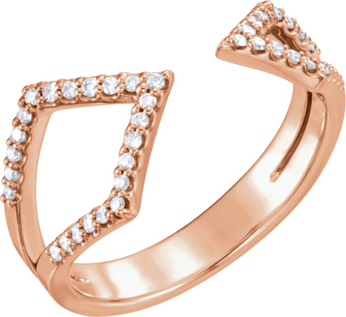 14K Rose 1/5 CTW Diamond Geometric Ring