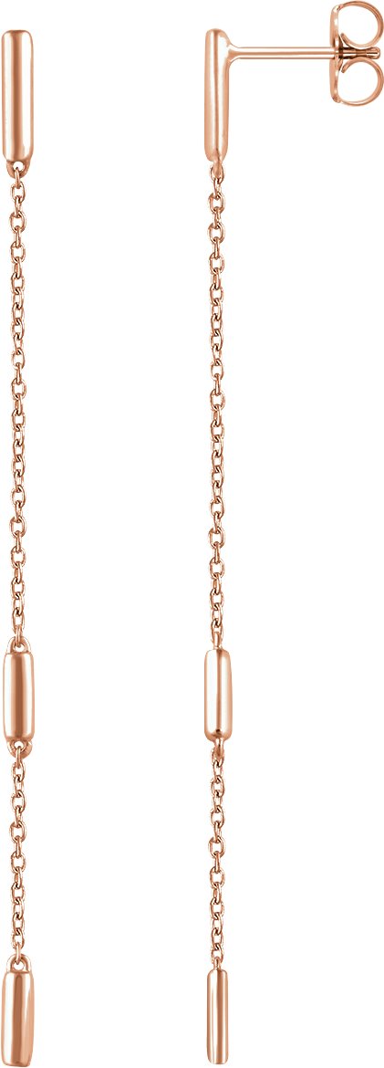 14K Rose Bar Chain Earrings Ref. 12668579