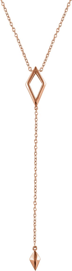 14K Rose Geometric 16-18"  Y Necklace 