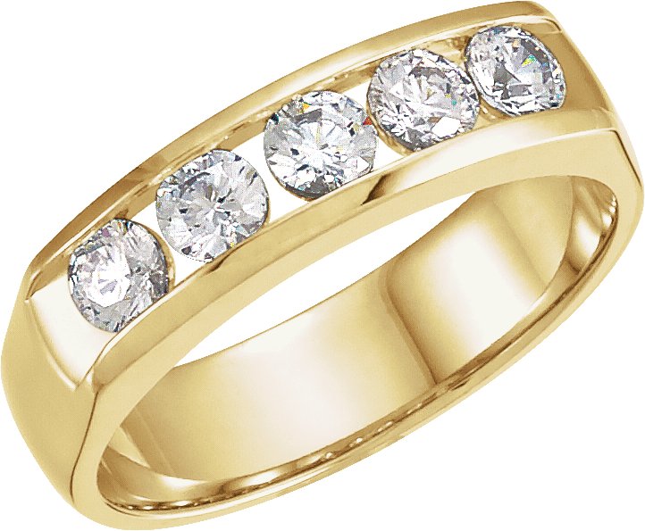 14K Yellow .875 CTW Diamond Band Size 7 Ref 100830