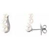 14K White Freshwater Pearl and .10 CTW Diamond Ear Climbers Ref. 12610219