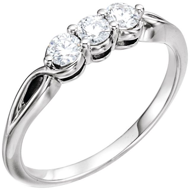 Platinum 1/3 CTW Natural Diamond Three-Stone Ring