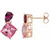14K Rose Multi Gemstone and .03 CTW Diamond Earrings Ref 11950064