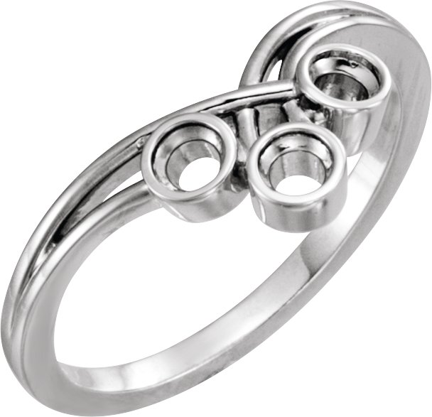 Three-Stone Bezel-Set Ring