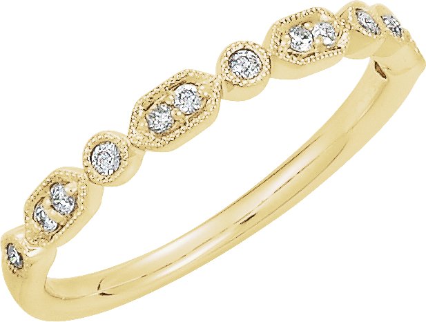 14K Yellow 0.13 CTW Natural Diamond Stackable Ring Ref 11933932